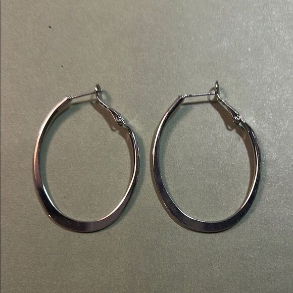 Elegant Silver Hoop Earrings - Picture 1 of 5